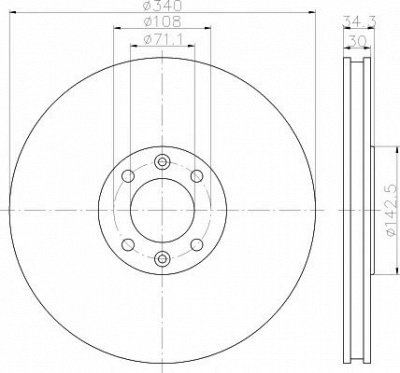 HELLA PAGID 8dd355119641 -  Тормозной диск